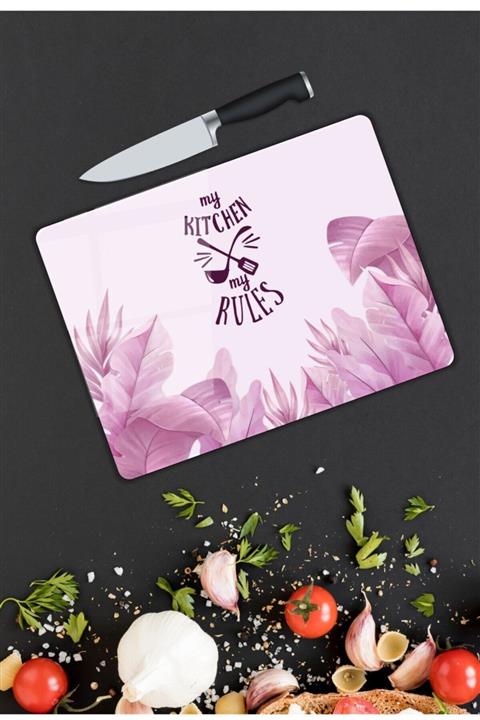 Pi Dekorasyon My Kitchen My Rules Cam Kesme Tahtası  25  X 35 cm
