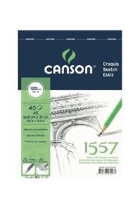 Canson 1557 Eskiz Defteri 120 Gr. Üstten Spiralli A5 40 Sayfa 14.8x21cm