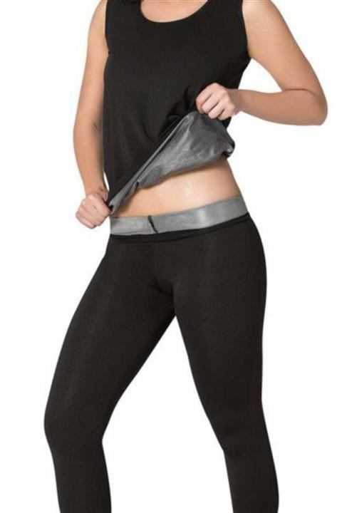 FİT1BEDEN Kadın Siyah Termal Sauna Atlet Ve Tayt Takım