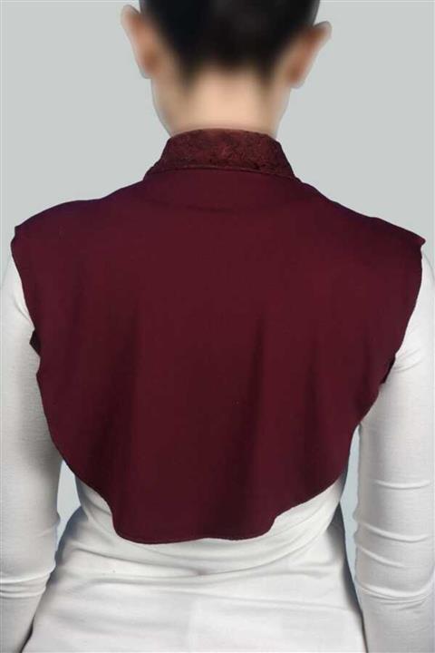 Altobeh Daire Yakalık Dantelli - Bordo Al-tobeh