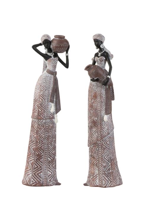 Laromita Decoration Afrikalı Kadın Heykeli / Ikili Set