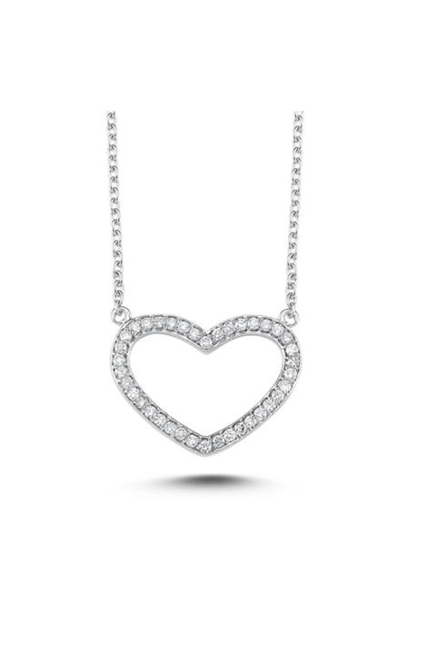 EGE PIRLANTA Altın Kadın Pırlanta Kalp Kolye 0,30 Karat