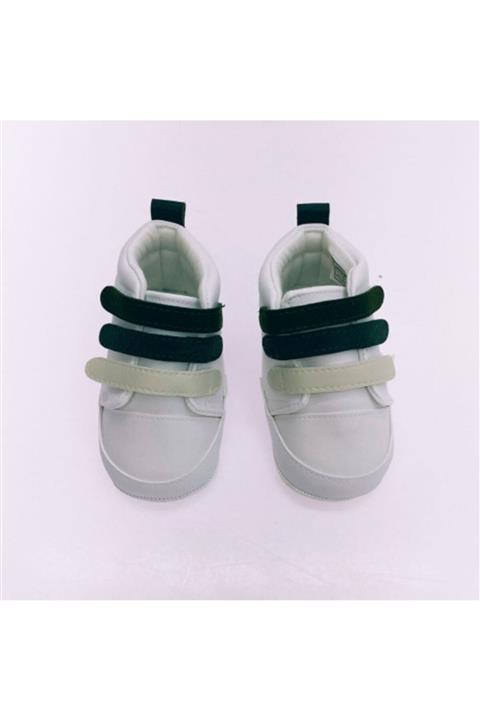 Funny Unisex Bebek Beyaz Premium 3 Cırtlı Patik Ayakkabı