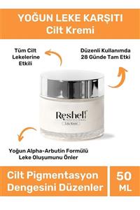 Reshell Leke Giderici Beyazlatıcı Krem Cilt Tonu Eşitleme Güneş ve Cilt Lekesi Karşıtı Bakım Kremi 50 Ml