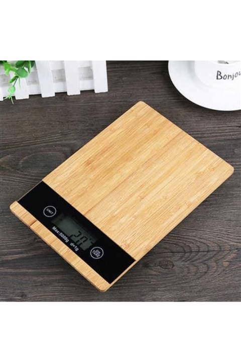 Techno Center Dekoratif Bambu Desenli Dijital Mutfak Terazisi 5 Kg Max.