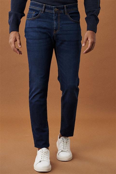 AC&Co / Altınyıldız Classics Erkek Koyu Lacivert Ekstra Slim Fit Dar Kesim Denim Esnek Jean Kot Pantolon