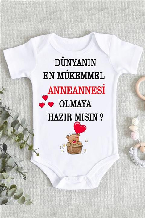 Limon Anneanne Müjde Anneanne Olmaya Hazır Mısın Organik Baskı Zıbın Body