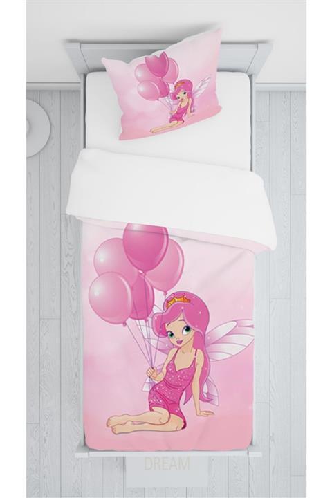halımarkt Hm-b5 Sevimli Pembe Balonlu Peri Kızı Sadece Yatak Örtüsü 140x220