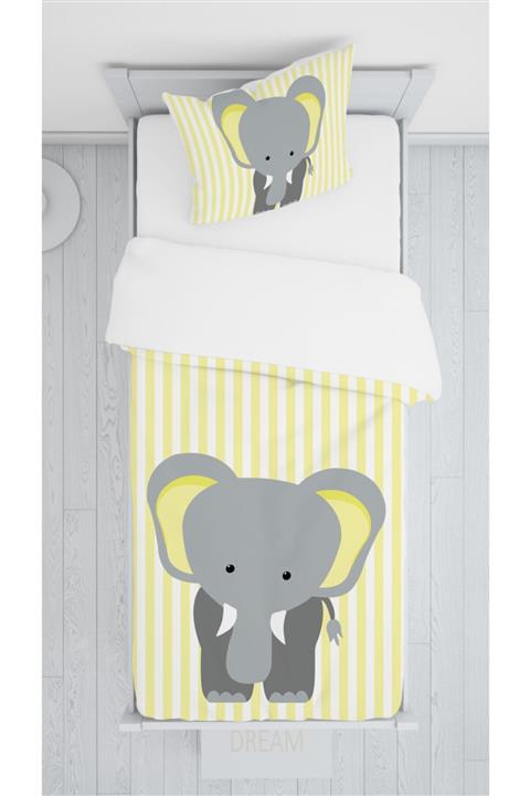 halımarkt Hm-b20 Sevimli Sarı Fil Sadece Yatak Örtüsü 140x220