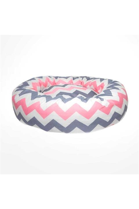 Nerotex Pembe Zigzag Kedi Simit Yatağı