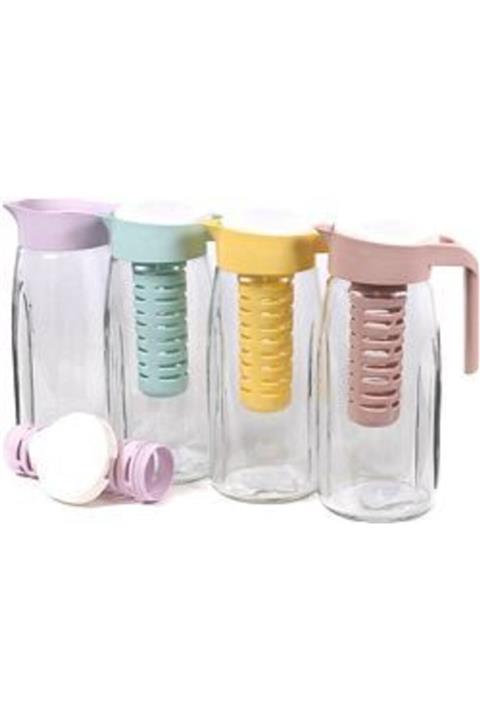 Miracle Süzgeçli Cam Sürahi Detoks Için 1500cc