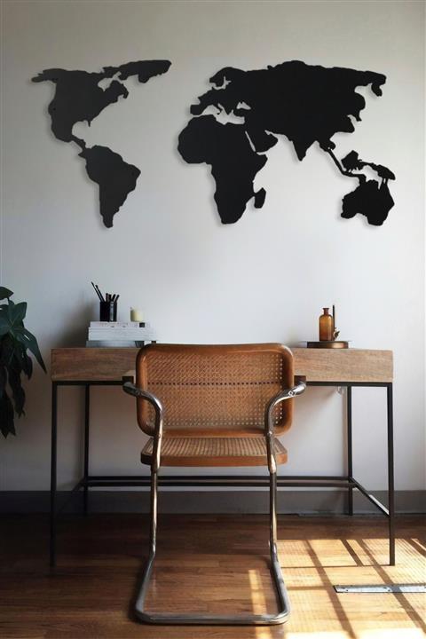 Soft Art Home Dünya Haritası Metal Tablo