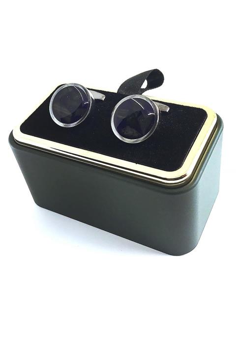 Kravatkolik Füme Renk Lacivert Detay Kol Düğmesi Kd1417