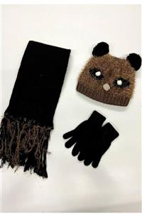 Deafox Kahverengi Peluş 3-6 Yaş Çocuk Üçlü Set