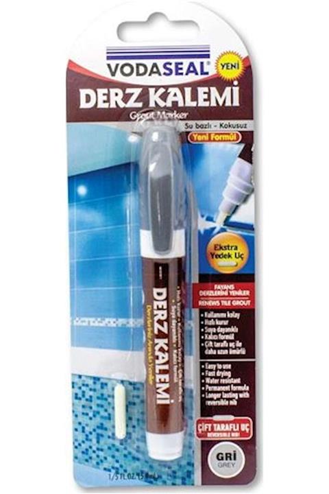 Vodaseal Tekli Derz Kalemi Gri Inşaat Alçı Boşluk Kapatıcı Yedek Uçlu Fayans Arası Kalıcı Kokusuz Hızlı Kurur