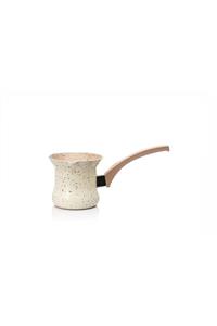 YAPRAKOUTLET Krem Renk Orta Boy Granit Cezve