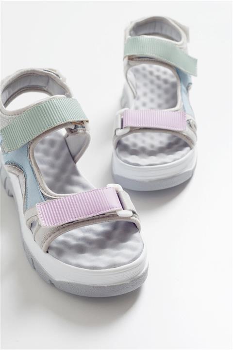 LuviShoes Kadın Gri Sandalet 4740