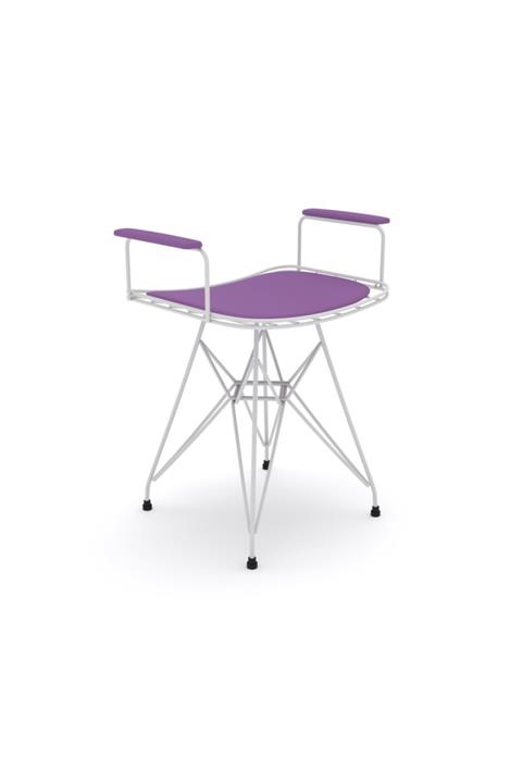 Kenzlife Knsz kafes tel sandalyesi tabure 1 li mutlu byzmor kolçaklı ofis cafe bahçe mutfak