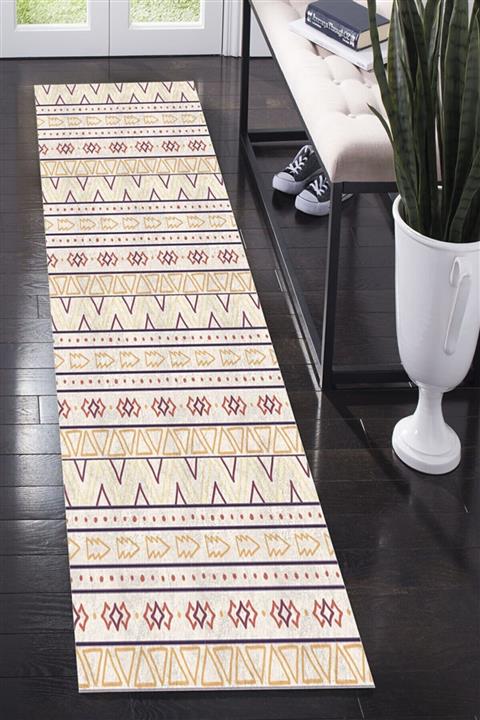 NEVA HOME Dijital Baskılı Kaymaz Taban Yıkanabilir Renkli Kilim Desenli Yolluk Ve Halı