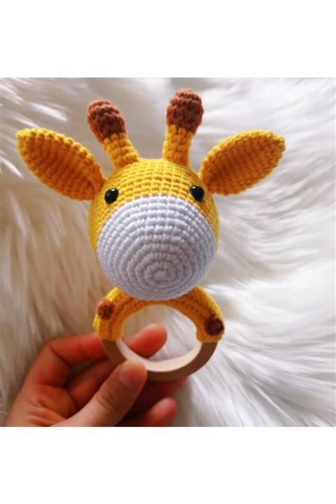 TOYSCİTY Zürafa Çıngırak Organik Oyuncak