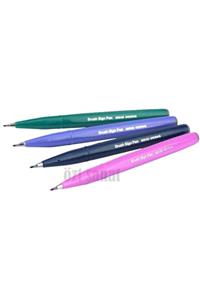 Pentel Brush Sign Pen Fırça Uçlu Kalem 4'lü Set - Berry