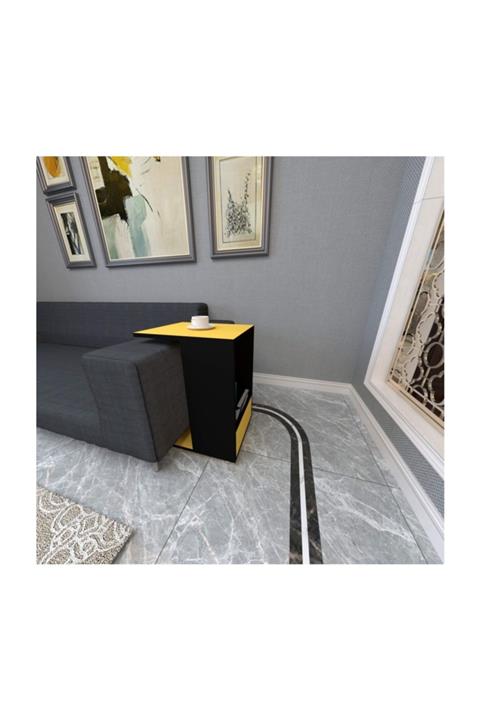 Rafline Buddy Yan Sehpa Sarı Siyah