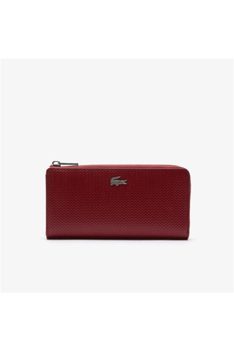 Lacoste Chantaco Classics Kadın Deri Bordo Cüzdan