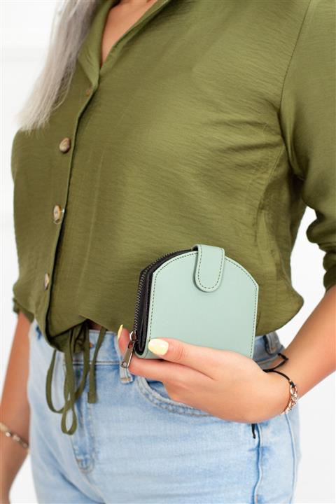 Newish Polo Kadın Oval Su Yeşili Cüzdan