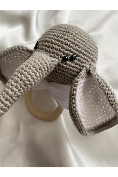 Pasha Collection Amigurumi Fil Diş Kaşıyıcı Çıngırak Oyuncak