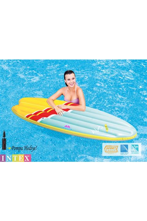 hediyecik Intex Şişme Sörf Tahtası Fiber-tech Dev Boy Şişme Havuz Ve Deniz Yatağı