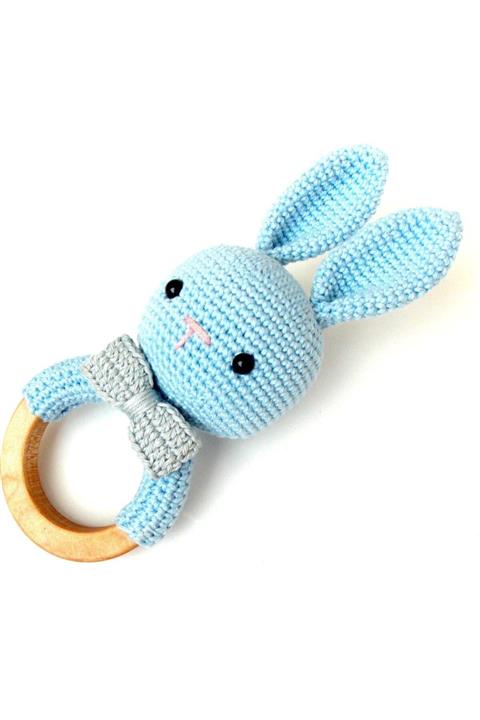 Şeker Anne Amigurumi Tavşan Çıngıraklı Diş Kaşıyıcı