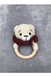 Ececraft Amigurumi Ayıcık Çıngırak Set El Örgüsü Oyuncaklar Mavi Kırmızı Kahverengi