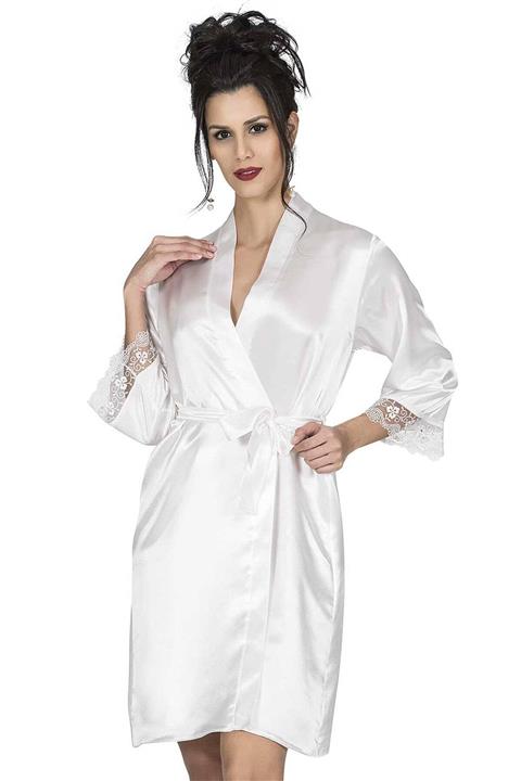 Mite Love Kadın Ekru Saten Sabahlık