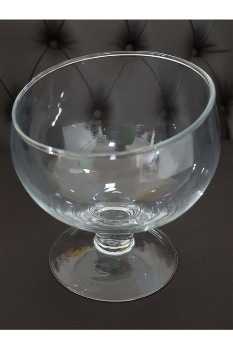 Morza Cam Ayaklı Draje Kurabiyelik Sunum (çap: 12xyuk 15cm)