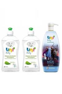 Uni Baby Frozen Şampuan 700 ml + Bitkisel Biberon Emzik Temizleyici 500 ml x 2