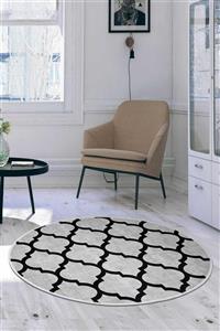 NarStore Home Yuvarlak Lidya Gri Kaymaz Taban Yıkanabilir Milano Yolluk Halı