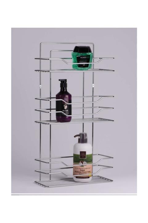 Arsimo Metal Üç Katlı Banyo Rafı Şampuanlık