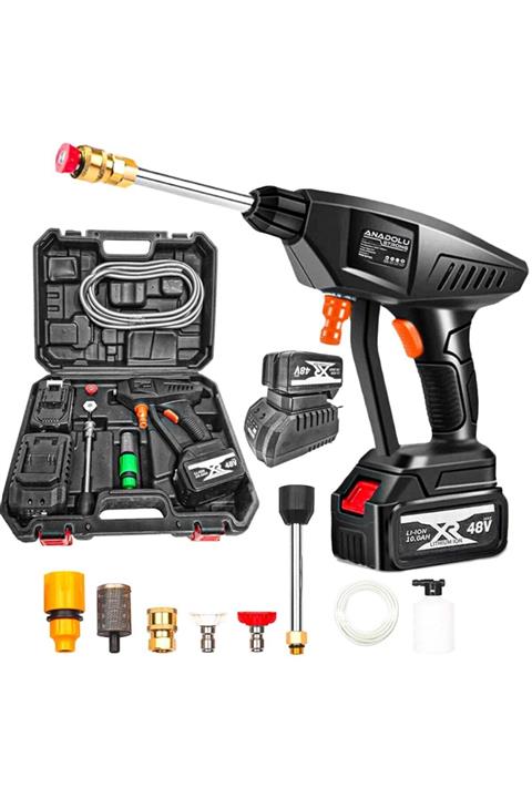 Anadolu Strong Profeyonel 48v 10ah 50 Bar Kablosuz Yüksek Basınçlı Taşınabilir Araç Yıkmama Seti
