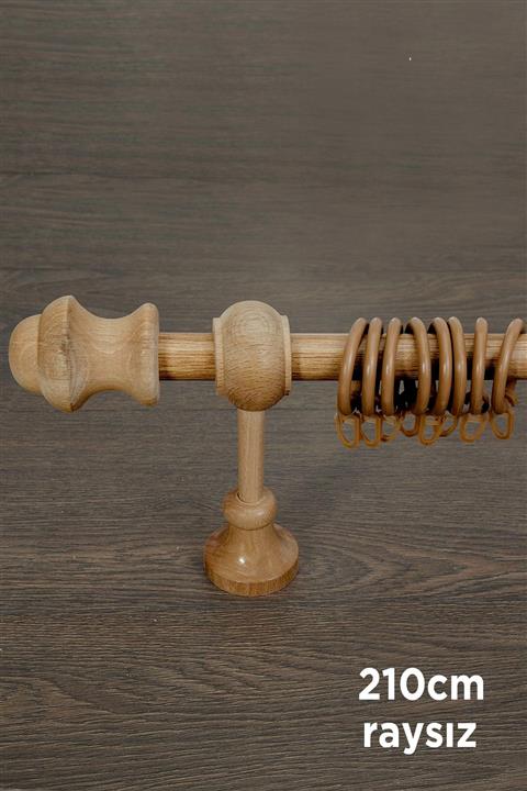 wenthi Meşe Ahşap Rustik Perde Askısı Venti 210 Cm