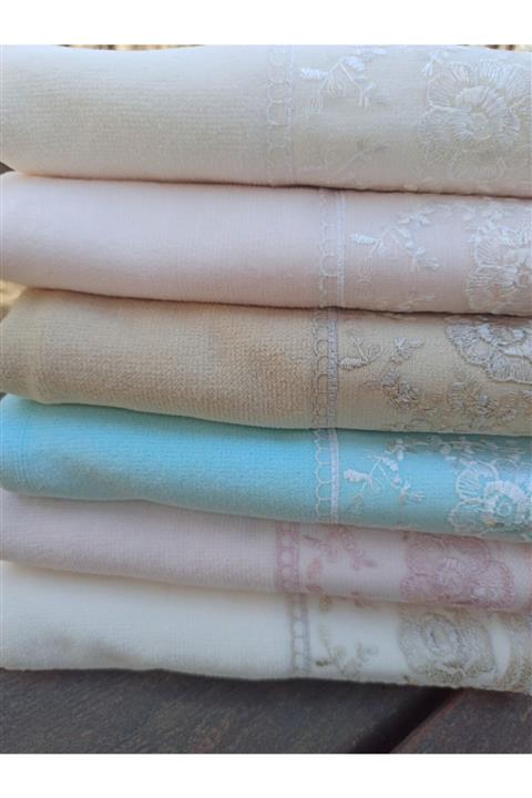 Çeyiz Bahçesi Firuze Fransız Güpürlü 6’lı Havlu Takımı 50&90