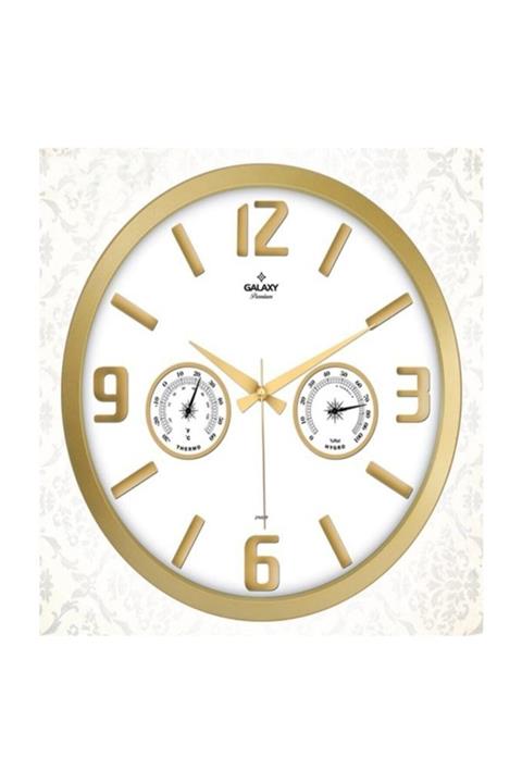 Galaxy Modern Tasarım Termometreli Duvar Saati