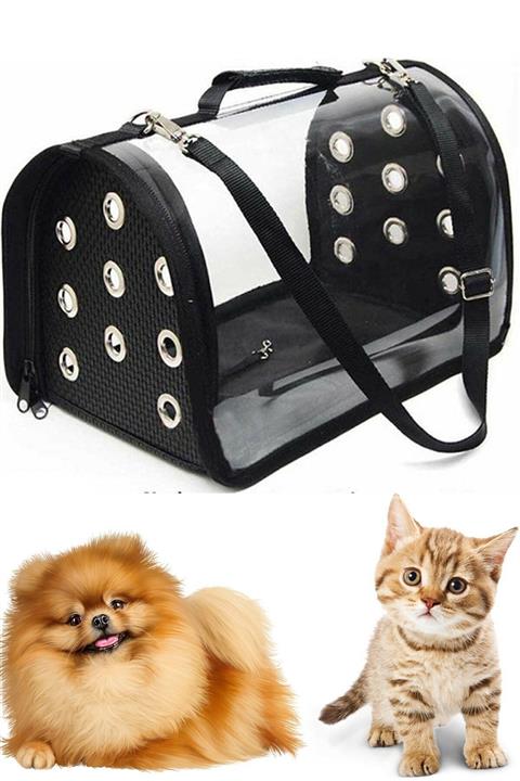 Markafox Şeffaf Kedi Ve Köpek Taşıma Çantası Siyah 1350