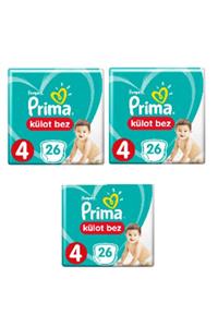 Prima Külot Bez 4 Numara 26 Lı 3 Paket 78 Adet