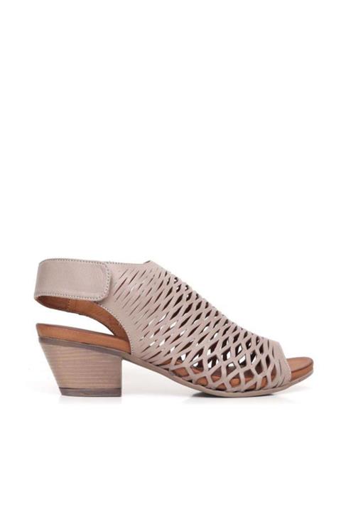 BUENO Shoes Desenli Hakiki Deri Kadın Topuklu Sandalet 9l1406