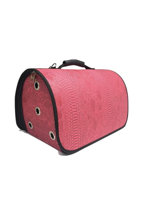 Flipper Pet Pembe Kedi Köpek Deri Taşıma Çantası 26x27x42 Cm