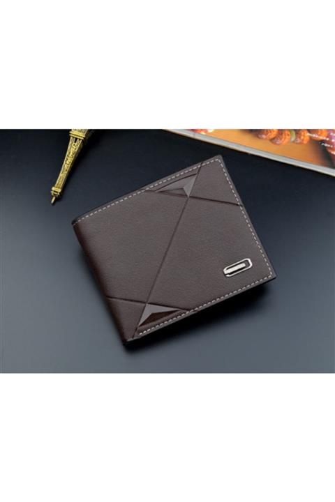 NoEnName_Null Erkek Kart Para Saklama Ince Suni Deri Çift Katman Cüzdan