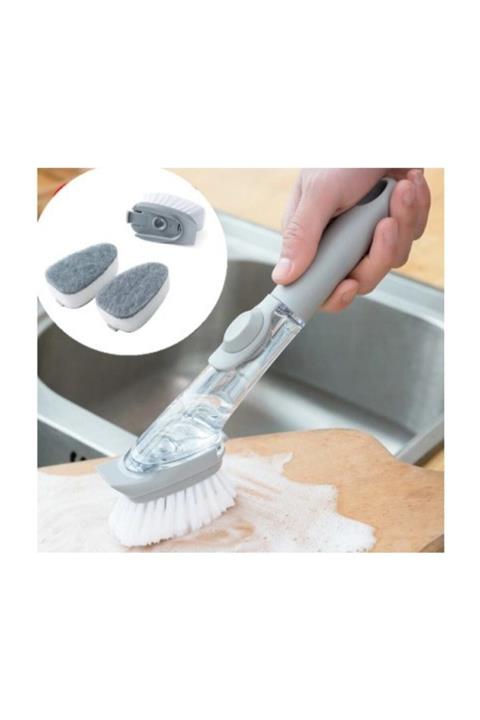 Parmeva Deterjan Hazneli 2 Başlıklı Bulaşık Fırçası