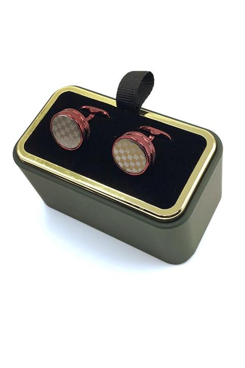 Kravatkolik Vişne Çürüğü Renk Yuvarlak Kol Düğmesi Kd1186