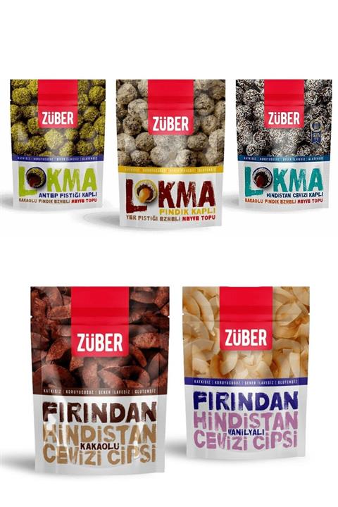 Züber Karışık Lokma Çeşitleri - Hindistancevizi Cipsi - Glutensiz,lokma,cips,doğal,sağlıklı,katkısız