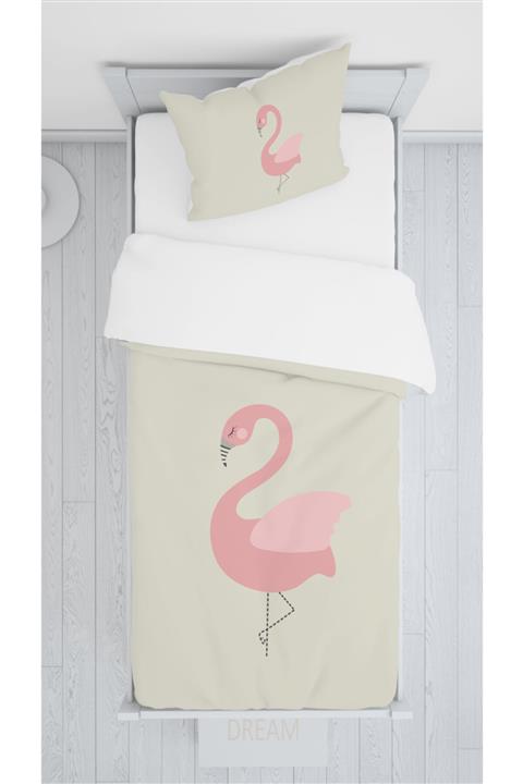halımarkt Hm-b52 Pembe Flamingo Sadece Yatak Örtüsü 140x220